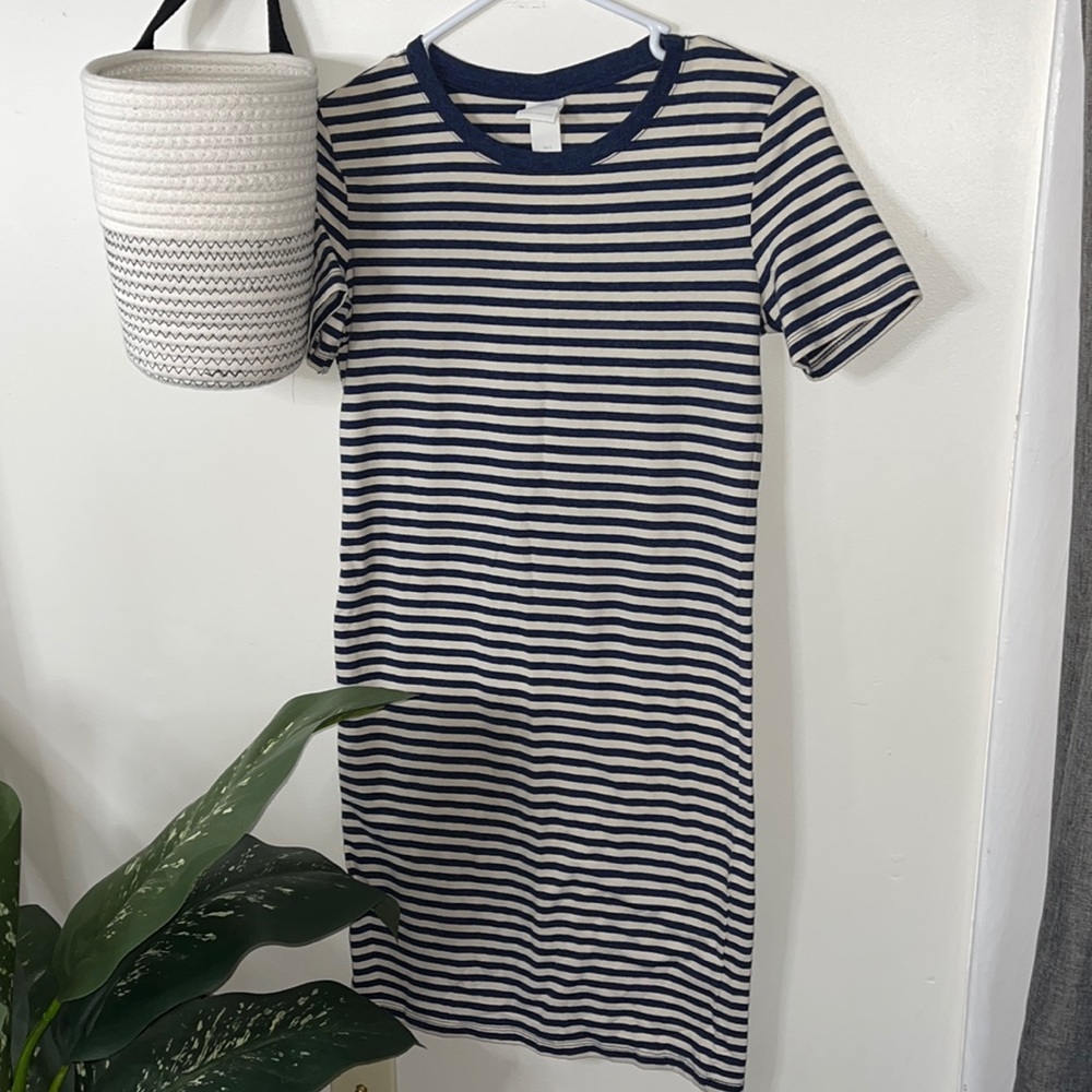 H&M Navy Stripe T-Shirt Dress